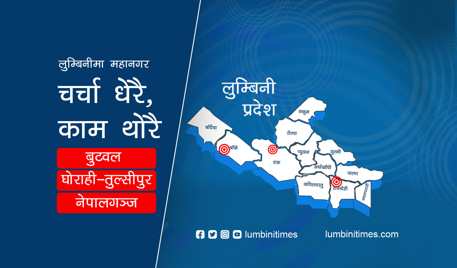 लुम्बिनीमा ३ महानगर: हरेक वर्ष चर्चा, कार्यान्वयन छैन